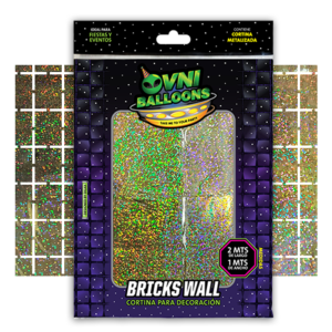 CORTINA METALIZADA BRICK WALL ORO DX