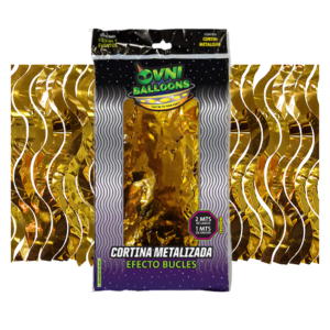 CORTINA METALIZADA ONDULADA ORO DX