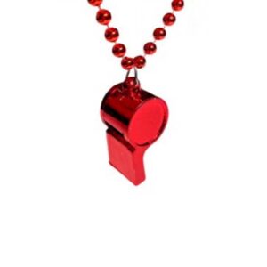 COLLAR CUENTAS CON SILBATO ROJO PARTYS