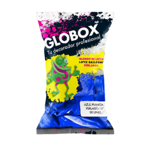 GLOBO LATEX 12" ESTANDAR AZUL FRANCIA GLOBOX X50U