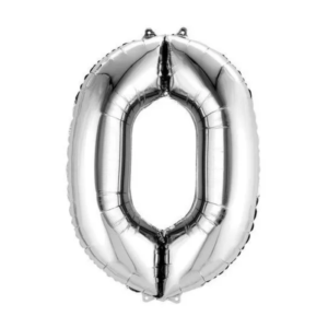GLOBO MYLAR 16" PLATA NRO 0 CHM