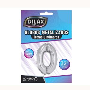 GLOBO MYLAR 32" PLATA NRO 0 DX