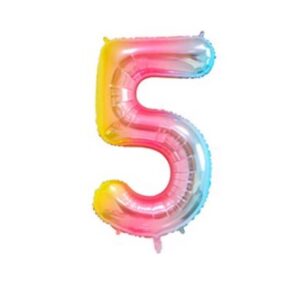 GLOBO MYLAR CHICO MULTICOLOR NRO 5 40CM PARTYS