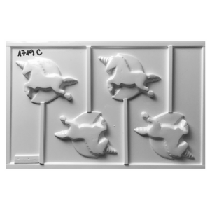 PLACA CHUPETIN CODIGO C 1719 4 UNICORNIOS PLASTICHOK