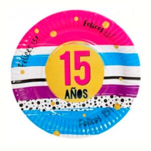PLATO 17CM MIS QUINCE PARTYSX6 POLIPAPEL - DPC050