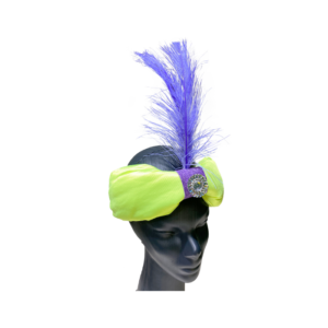 TURBANTE C/PLUMA COLOR YUNSA C/CAPA