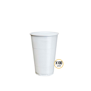 VASO PLASTICO 180CC BLANCO PAQ X100U KRIS