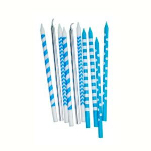 VELA LARGA IMPRESA CELESTE X10U PARTYS