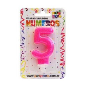 VELA BRILLOS ROSA NRO 5 PARTYS
