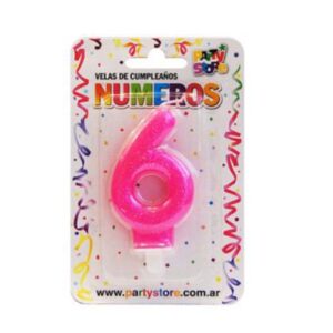 VELA BRILLOS ROSA NRO 6 PARTYS