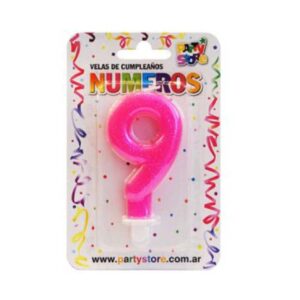 VELA BRILLOS ROSA NRO 9 PARTYS
